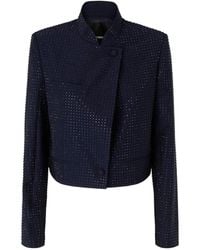 Pinko - Rhinestone-Embellished Cropped Jacket - Lyst