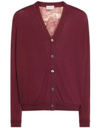 Pierre Louis Mascia - Tricot Toile Print V-Neck Cardigan - Lyst