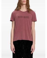 Ann Demeulemeester - Slogan-Print Distressed T-Shirt - Lyst