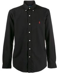 Polo Ralph Lauren - Black Cotton Custom Fit Hemd - Lyst