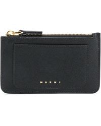 Marni - Logo-Print Leather Card Holder - Lyst