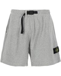 Stone Island - Pantalones Cortos 6200013 De Tejido Polar - Lyst