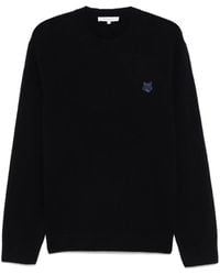 Maison Kitsuné - Pullover Mit Bold Fox Head-Patch - Lyst