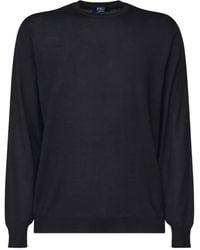 Fedeli - Round-Neck Ribbed-Cuff Sweater - Lyst
