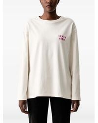 KENZO - Boke Heart Logo-Embroidered Long-Sleeved T-Shirt - Lyst