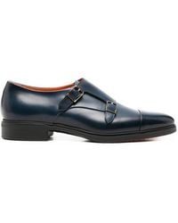 Santoni - Chaussures En Cuir À Doubles Boucles - Lyst