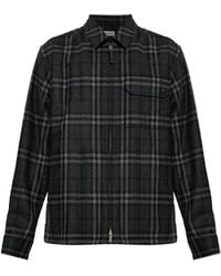 Burberry - Check Wool Cashmere Overshirt - Lyst