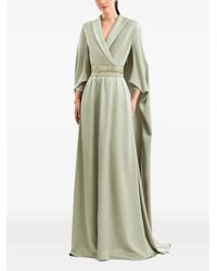 Gemy Maalouf - Calligraphy V-Neck Maxi Dress - Lyst