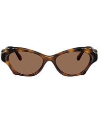 Swarovski - Tortoiseshell-Effect Cat-Eye Sunglasses - Lyst