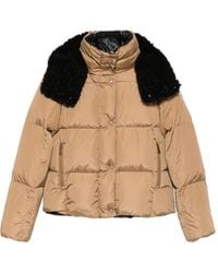 Moncler - Faux-fur Collar Zip-up Coat - Lyst