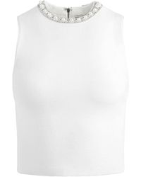 Alice + Olivia - Amity Pearl-embellished Top - Lyst