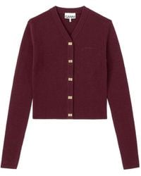 Ganni - Buttoned V-Neck Cardigan - Lyst
