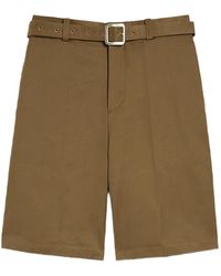 Jil Sander - Cotton Belted Shorts - Lyst
