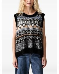 Munthe - Vitalism Sequin-Embellished Knitted Vest - Lyst