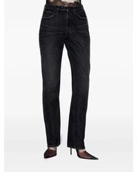 Jean Paul Gaultier - Logo-Patch High-Waist Straight-Leg Jeans - Lyst