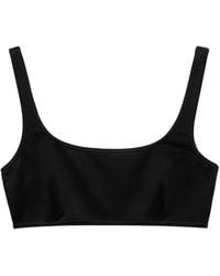 Prada - Interlock-Weave Square-Neck Bikini Top - Lyst