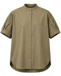 Aspesi - Band-Collar Short-Sleeve Shirt - Lyst