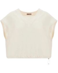 Herno - Drawstring V-Neck Top - Lyst