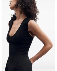 Another Tomorrow - Seamed Sleeveless Midi Dress - Lyst