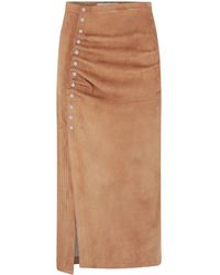 Rabanne - Suède Midi-Rok - Lyst