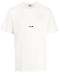 MSGM - T-Shirt Met Logoprint - Lyst