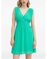 Morgan - Robe Courte Froncée À Col V - Lyst