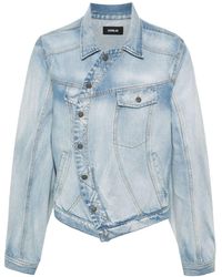 Egonlab - Off-centre-fastening Denim Jacket - Lyst