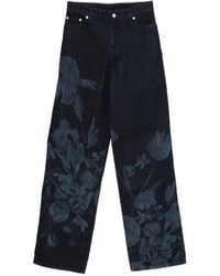 Erdem - Floral-Print Straight-Leg Jeans - Lyst
