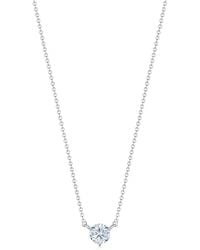 Kwiat - Platinum Classic 3-Prong Round Diamond Solitaire Pendant Necklace - Lyst