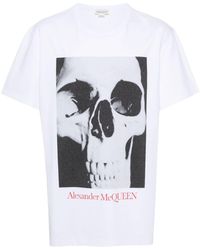 Alexander McQueen - T-shirt en coton à imprimé tête de mort - Lyst