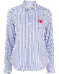 Comme des Garçons - Logo-Patch Striped Shirt - Lyst