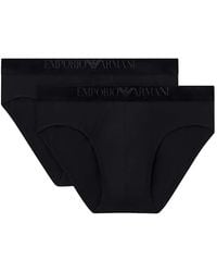 Emporio Armani - Cotton Logo Briefs (Set Of Two) - Lyst