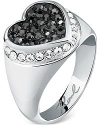 KARL LAGERFELD - Crystal-Embellished Heart Ring - Lyst