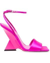 The Attico - Open-Toe Block-Heel Sandals - Lyst