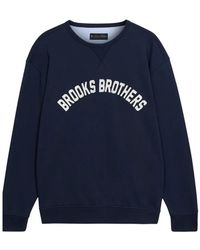 Brooks Brothers - Crew-Neck Logo-Print Sweatshirt - Lyst