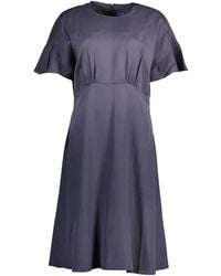 GANT - Flutter-Sleeve A-Line Midi Dress - Lyst