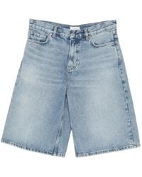 TOTEME - Board Knee-Length Denim Shorts - Lyst