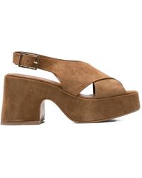 CURIOSITÉ - Crossover-Strap Platform Sandals - Lyst