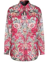 Etro - Floral-Print Shirt Coat - Lyst