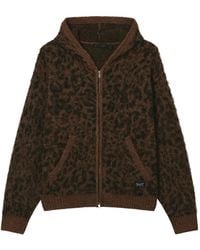 FIVE CM - Leopard-Pattern Zip-Up Hoodie - Lyst