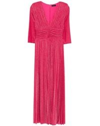 Liu Jo - Long Pleated Lurex Dress - Lyst
