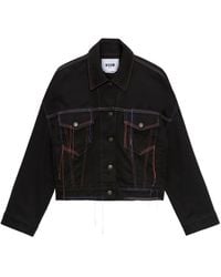 MSGM - Veste En Jean À Coutures Contrastantes - Lyst