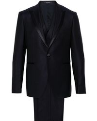Tagliatore - Satin-trim Single-breasted Suit (set Of Three) - Lyst