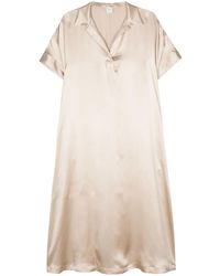 Eleventy - Satin Silk Midi Dress - Lyst