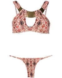 Amir Slama - Floral-Print Cut-Out Bikini - Lyst