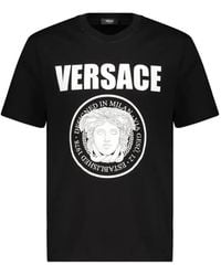 Versace - Medusa-Print Logo-Print T-Shirt - Lyst