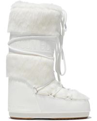 Moon Boot - Après-Skis En Fourrure Et Cuir Synthétiques Icon - Lyst