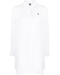 Polo Ralph Lauren - Camisa con logo bordado y manga larga - Lyst