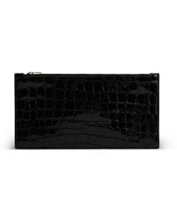 Yu Mei - Hannah Envelope Crocodile-Embossed Leather Pouch - Lyst