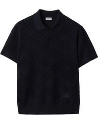 Burberry - Check Wool Polo Shirt - Lyst